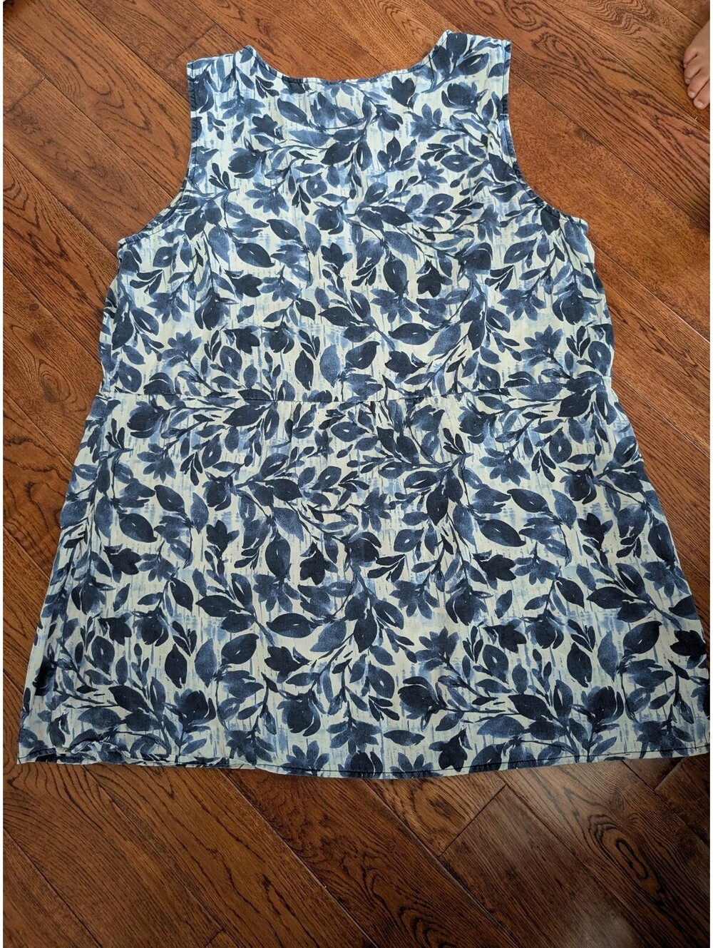 J Jill Pure Jill Blue White Floral Tank Top Tunic Size XL Tall - Picture 5 of 5